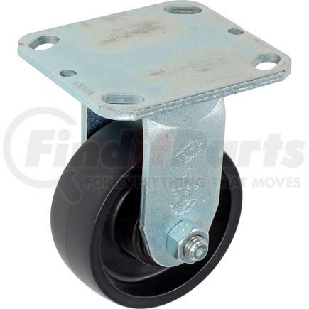 Casters, Wheels & Industrial Handling CW3-415R-PORB Global Industrial™ Heavy Duty Rigid Plate Caster 4" Molded Plastic Wheel 420 Lb. Capacity