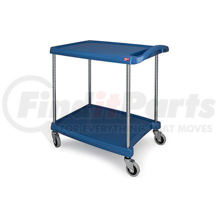 Metro MY2030-24BU Metro myCart&#153; Utility Cart With Chrome Posts, 2 Shelf, 34-3/8"Lx23-7/16"W, Blue