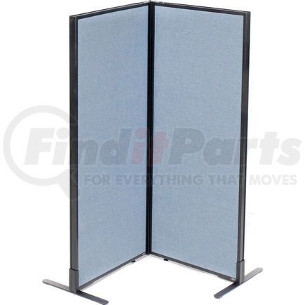 Global Industrial 695062BL Interion® Freestanding 2-Panel Corner Room Divider, 24-1/4"W x 60"H Panels, Blue