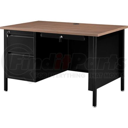 Global Industrial D26W Interion&#174; Steel Teachers Desk 48x30 - Walnut Top with Black Frame