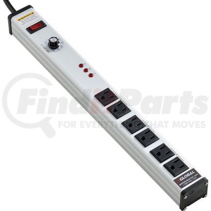 Global Industrial LTS-6H375 Global Industrial&#153; Power Strip W/3-Way Cycle Timer, 6 Outlets, 12A, 15' Cord