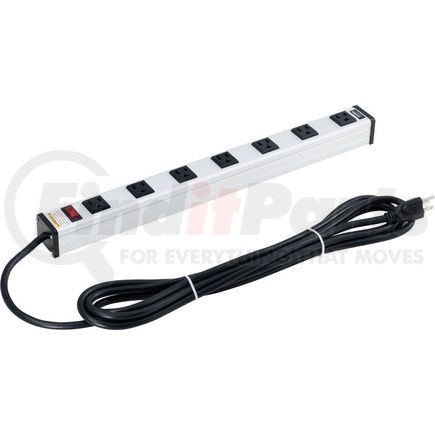 Global Industrial LTS-7H650-15ft-SP Global Industrial&#153; Surge Protected Power Strip, 7 Outlets, 15A, 450 Joules, 15' Cord