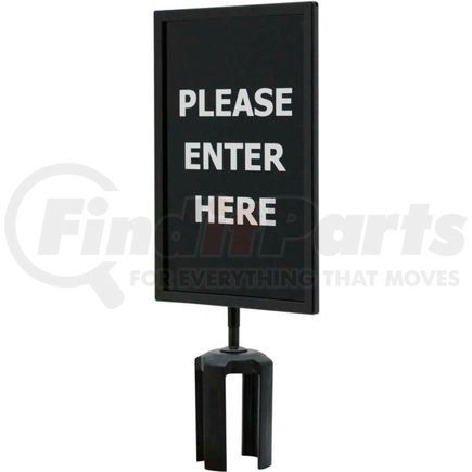 Lawerence Metal QWAYSIGN-7" X 11"-PLEASE ENTER HERE (BOTH SIDES) Queueway Acrylic Sign, Double Sided, "Please Enter Here", 7"Wx11"H, Black/White