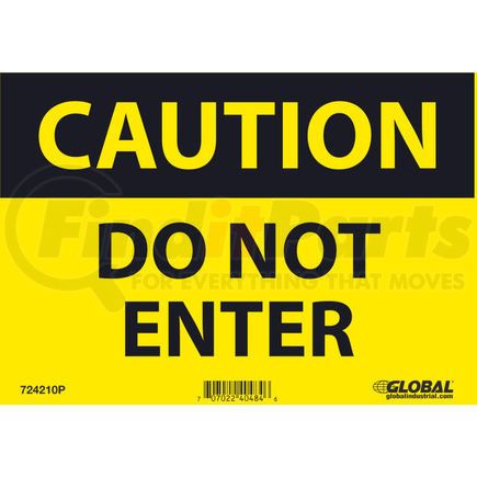 National Marker Company GLOC135P Global Industrial&#8482; Caution Do Not Enter, 7x10, Pressure Sensitive Vinyl