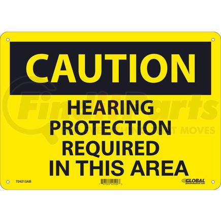 National Marker Company GLOC88AB Global Industrial&#8482; Caution Hearing Protection Required In This Area, 10x14, Aluminum