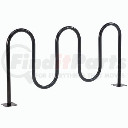 Global Industrial 652778M Global Industrial&#8482; 7-Bike Wave Bike Rack, Black, Flange Mount