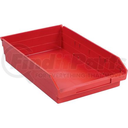 Quantum Storage Systems QSB110RD Global Industrial&#153; Plastic Nesting Storage Shelf Bin 11-1/8"W x 17-7/8"D x 4"H Red