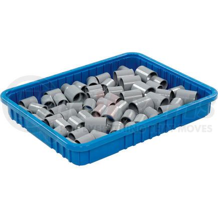 Quantum Storage Systems DG93030BL Global Industrial&#153; Plastic Dividable Grid Container - DG93030, 22-1/2"L x 17-1/2"W x 3"H, Blue