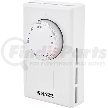 Global Industrial PT-028 Global Industrial&#174; Thermostat, Heat Only, Line Voltage, Double Pole, With Off Position