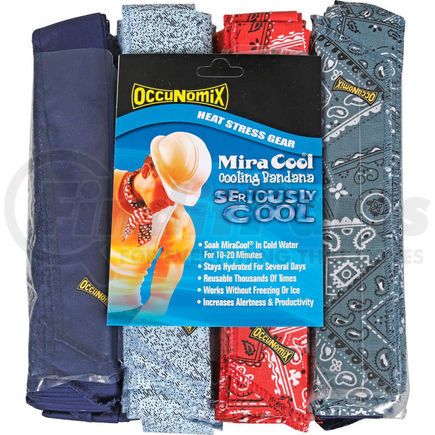 Occunomix 940B100-ASST MiraCool&#174; Bandana Assorted Colors 100 Pack, 940B100-ASST