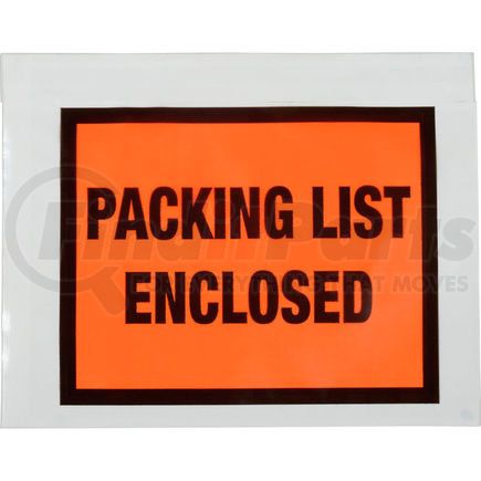 The Packaging Wholesalers ENVPQ22 Full Face Envelopes - "Packing List Enclosed" 5-1/2" x 7" Orange - 1000/Case