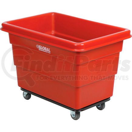 Global Industrial 800310RD Global Industrial&#8482; Plastic Bulk Box Truck, 6 Bushel, Steel Chassis Base, Red