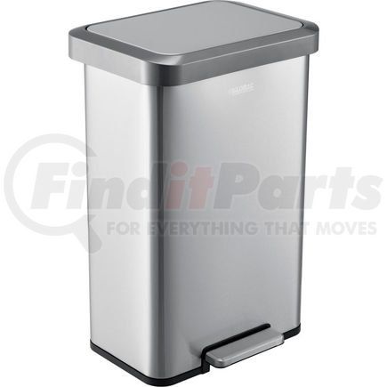 Global Industrial EK9382MT-45L Global Industrial&#153; Stainless Steel Rectangular Step Trash Can - 12 Gallon