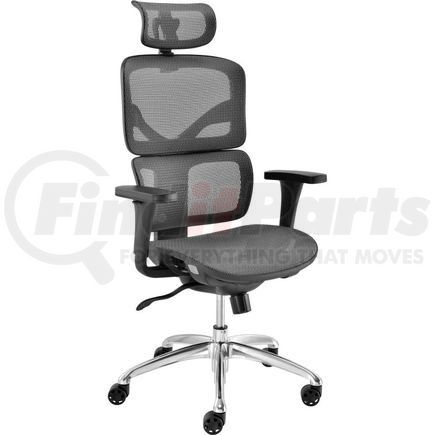 Global Industrial SL-F12AGY Interion&#174; Mesh Ergonomic Chair With High Back & Adjustable Arms, Mesh, Gray