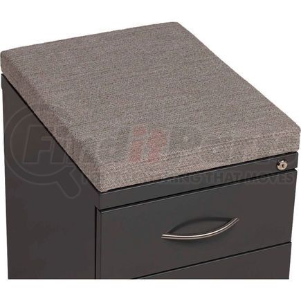 Hirsh Industries Inc 695610 Interion&#174; 2 Drawer Box/File Pedestal - Charcoal with Gray Cushion Top