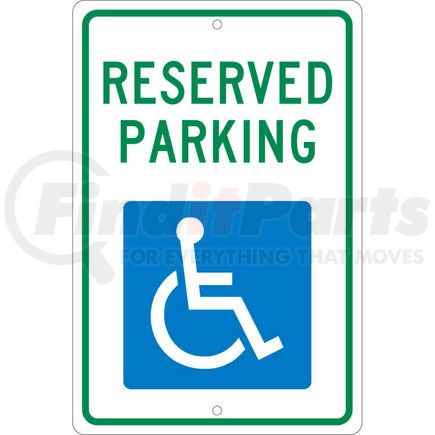 National Marker Company TM87H Aluminum Sign - Reserved Parking Handicapped Logo - .063" Thick, TM87H