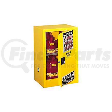 Justrite 891500 Justrite Flammable Liquid Cabinet, 15 Gallon, Manual Single Door Vertical Storage