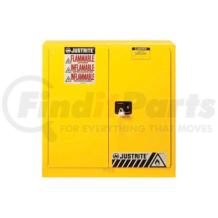Justrite 893300 Justrite 30 Gallon 2 Door, Manual, Flammable Cabinet, 36"W x 24"D x 35"H, Yellow