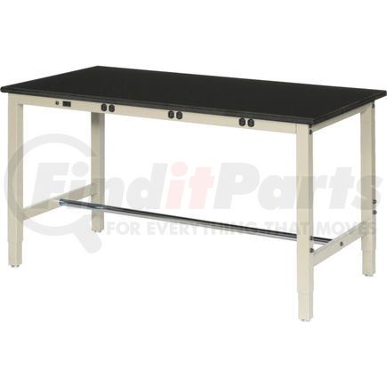 Global Industrial 237385BTN Global Industrial™ 72 x 30 Production Workbench - Power Apron - Phenolic Resin Safety Edge Tan