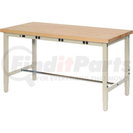 Global Industrial 606984BTN Global Industrial™ 60 x 30 Production Workbench - Power Apron - Maple Square Edge - Tan