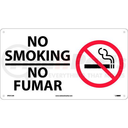 National Marker Company SPSA124R Bilingual Plastic Sign - No Smoking