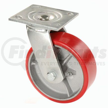 Global Industrial CW4-620S-PSRB Global Industrial™ Heavy Duty Swivel Plate Caster 6" Polyurethane Wheel 800 lb. Capacity