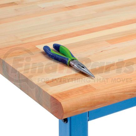 John Boos & Company IST013-O-BN Global Industrial&#153; Maple Butcher Block Safety Edge Workbench Top, 72"W x 30"D x 1-3/4"H