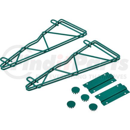 Precision Sourcing AB14G Nexel&#174; Poly-Green&#174; 14" Single Arm Fixed Wall Bracket (Pair)