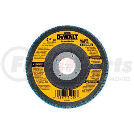 DEWALT DW8306 DeWalt DW8306 Flap Disc Type 29 4-1/2" x 7/8" 36 Grit Zirconia