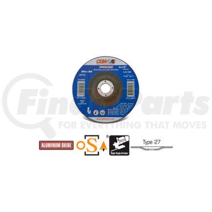 Cgw Abrasive 35666 CGW Abrasives 35666 Depressed Center Wheel 4-1/2" x 1/8" x 7/8" Type 27 24 Grit Aluminum Oxide