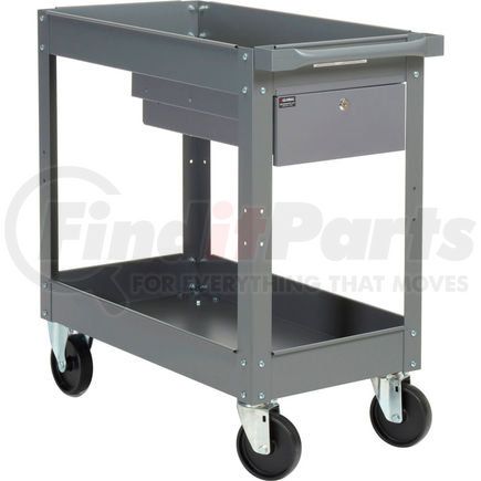 Global Industrial 988839 Global Industrial&#153; Stock Cart, 1 Drawer & 2 Tray Shelves, 16"Wx30"L, 800 Lb. Cap