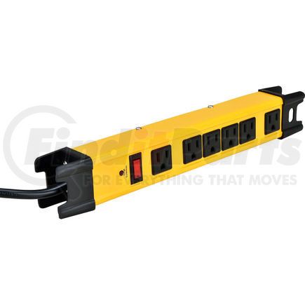 Global Industrial FL-209S3 Global Industrial&#153; Safety Surge Protected Power Strip, 6 Outlets, 15A, 1200 Joules, 6' Cord