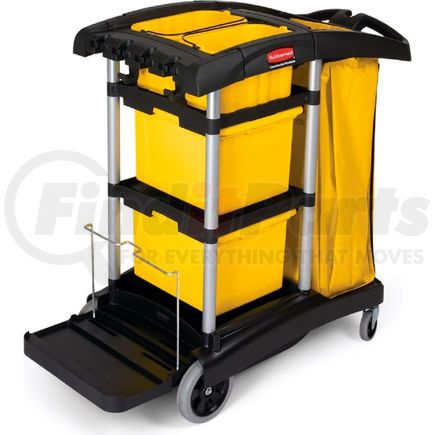 Rubbermaid FG9T7300BLA Rubbermaid&#174; Microfiber Janitor Cart, Black 9T73