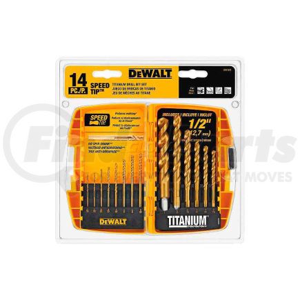 DEWALT DW1341 DeWALT&#174; Titanium Speed Tip Drill Bit Set, DW1341, 14 Piece Set