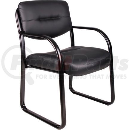 Boss O-I9529-LF Interion&#174; Waiting Room Chair with Arms - Leather - Black