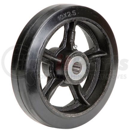 Casters, Wheels & Industrial Handling CW-1025-MORRB Global Industrial™ 10" x 2-1/2" Mold-On Rubber Wheel - Axle Size 1"