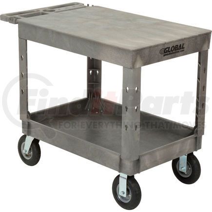 Global Industrial 800329 Global Industrial&#153; Industrial Flat Top Utility Cart, 2 Shelf, 44"Lx25-1/2"W, 8" Casters, Gray