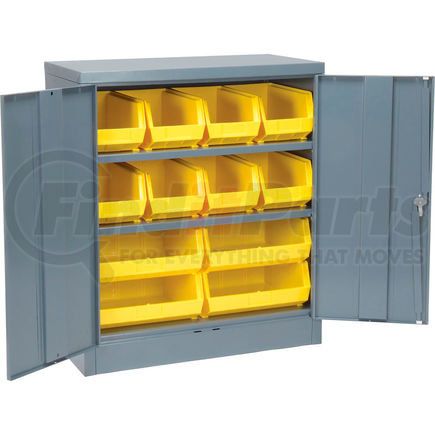 Global Industrial 500135 Global Industrial&#153; Locking Storage Cabinet 36x18x42, 12 YL Stacking Bins, 2 Shelves Unassembled