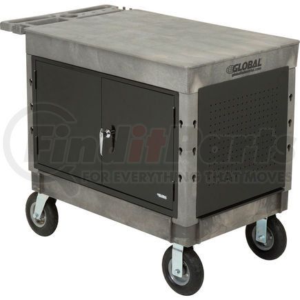 Global Industrial 319426 Global Industrial™ Extra Strength Plastic Mobile Work Center Flat Top 44x25-1/2 Black 8" Caster