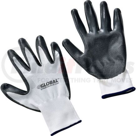 Global Industrial 708346XL Global Industrial&#8482; Flat Nitrile Coated Gloves, White/Gray, X-Large, 1-Pair