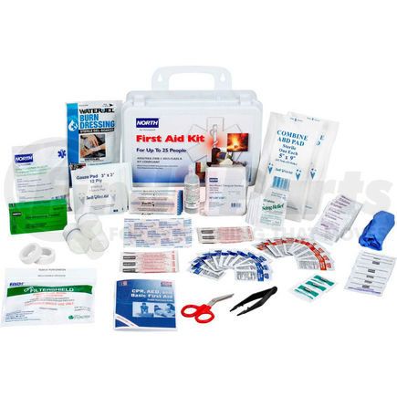 North Safety FAK25PL-CLSA North FAK25PL-CLSA First Aid Kit, 25 Person, 120 Pieces, Class A, Plastic Case