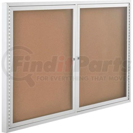 Global Industrial TWEB2-6036 Global Industrial&#8482; Enclosed Cork Bulletin Board - 60"W x 36"H - 2 Door