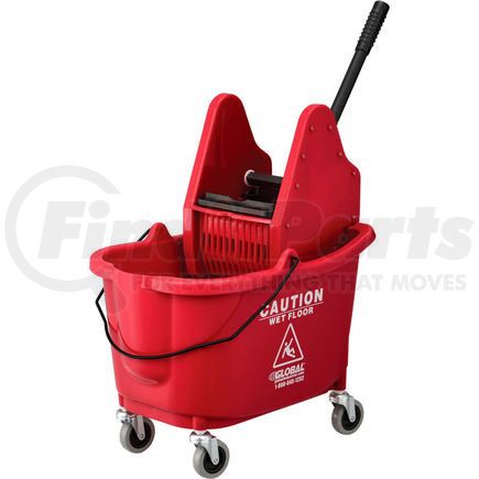 Global Industrial 260595RD Global Industrial&#153; Mop Bucket And Wringer Combo 38 Qt., Down Press, Red