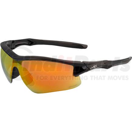 North Safety S4164 Uvex&#174; Acadia S4164 Safety Glasses, Black Frame, Red Mirror Lens, Scratch-Resistant