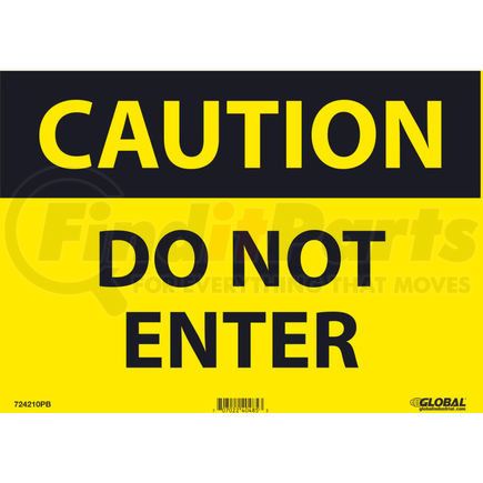 National Marker Company GLOC135PB Global Industrial&#8482; Caution Do Not Enter, 10x14, Pressure Sensitive Vinyl