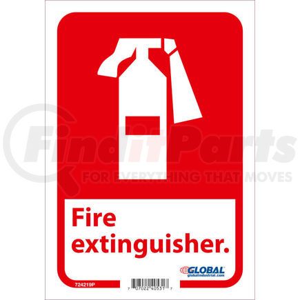 National Marker Company GLOFGA3P Global Industrial&#8482; Fire Extinguisher Sign, 10x7, Pressure Sensitive Vinyl