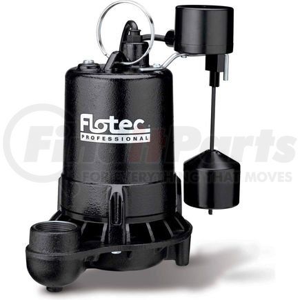 Pentair E50VLT Flotec Professional Series 1/2 HP Submersible Cast Iron Effluent Pump, Vertical Switch