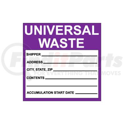 National Marker Company HW30AP Hazardous Waste Vinyl Labels - Universal Waste