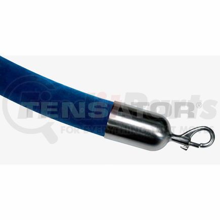 Lawerence Metal ROPE-VELR-24-06/0-2-SNAP-1S Tensator Safety Crowd Control Queue Blue Velour 6' Rope With Satin Chrome Snap Ends