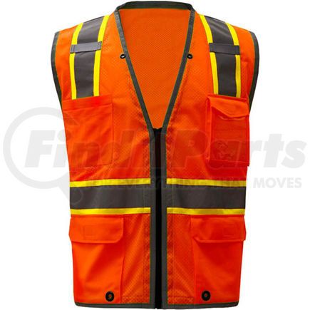 GSS Safety 1702-5XL GSS Safety 1702, Class 2 Heavy Duty Safety Vest, Orange, 5XL